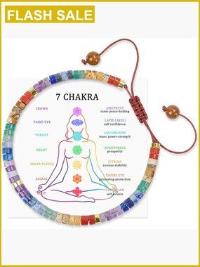 7 Chakra Healing Crystal Bracelet Anxiety Relief Spiritual Jewelry Gift